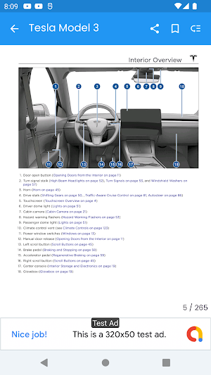 Tesla Car Owner's Manual Screenshot 1