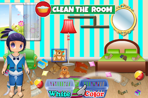Kid House Cleanup Laundry Game Screenshot 1