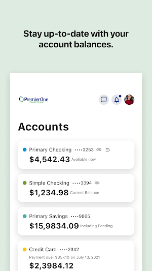 PremierOne Credit Union Screenshot 2