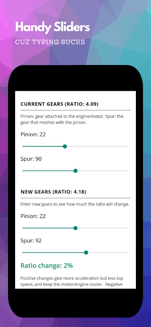 RC Gear Calculator Pro Screenshot 2