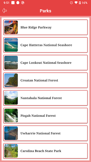 North Carolina National and State Parks Screenshot 2