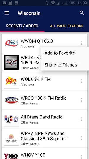 Wisconsin Radio Stations - USA Screenshot 1