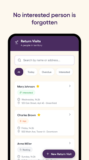 mynis - Return Visits Ministry Screenshot 1