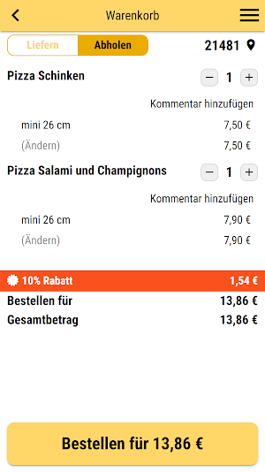Pronto Pizza Lauenburg Screenshot 1