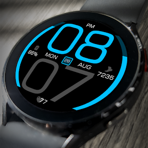 Key077 Futuristic Watch Face Screenshot 0