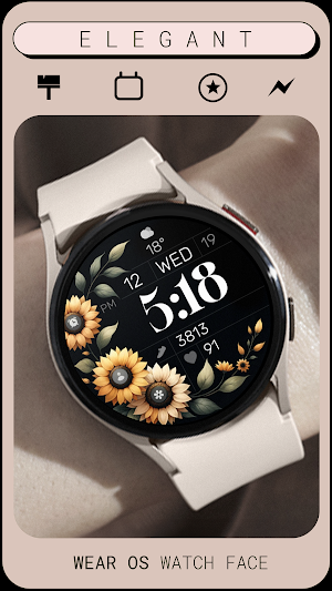 Simple Sunflowers watch face Screenshot 1