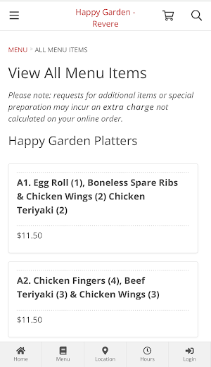 Happy Garden - Revere Ordering Screenshot 1