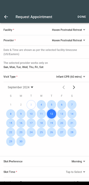 Haven Postnatal Screenshot 1