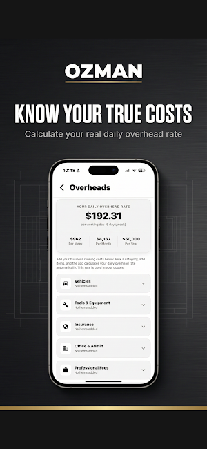 OZMAN - Tradie Cost Tracker Screenshot 1
