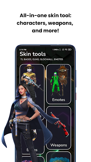 FFF Skin Tool & Emotes Screenshot 1