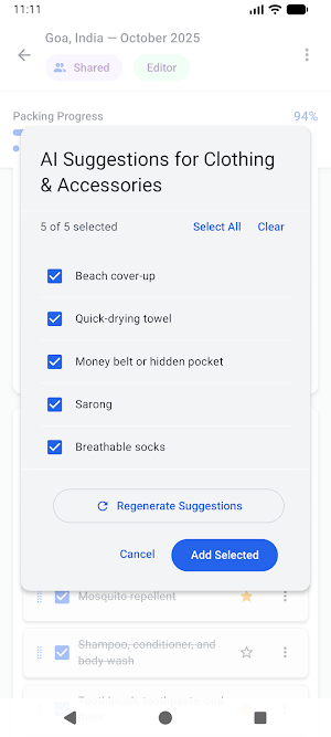 PackRight: Smart Trip Packing Screenshot 3