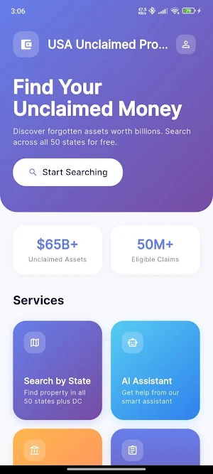 USA Unclaimed Property Screenshot 0
