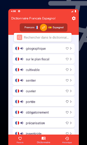 Dictionnaire Francais Espagnol Screenshot 1