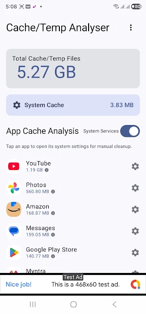 System & Apps Cache Analyser Screenshot 0