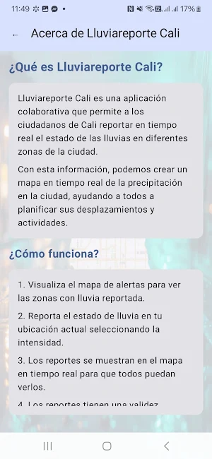 reporte de lluvias en Cali Screenshot 1