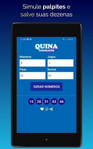Quina - Gerador de palpites Screenshot 2
