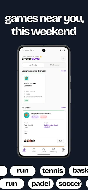SportBuns: Play Sports Nearby Screenshot 1
