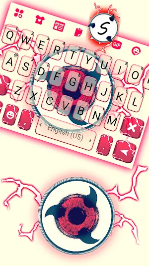 Thunder Sharingan Keyboard Background Screenshot 1