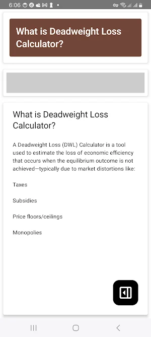 Deadweight Loss Calculator Screenshot 1
