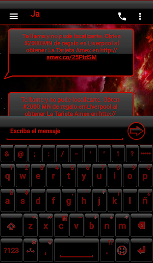 THEME EVOLVESMS SPACE RED Screenshot 2