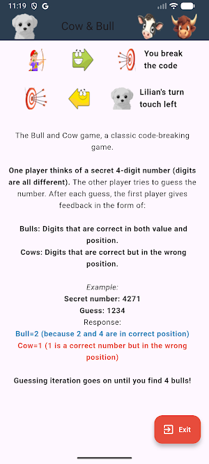 Bulls and Cows Screenshot 1