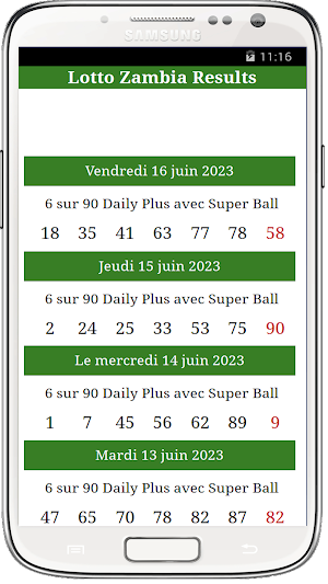 Lotto Zambia Results Screenshot 1