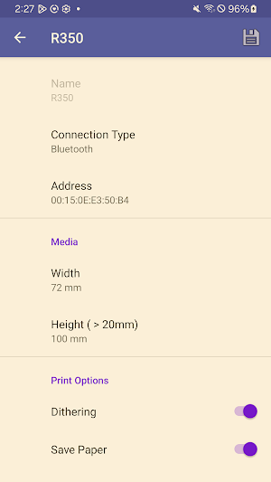 Woosim Print Service Screenshot 2