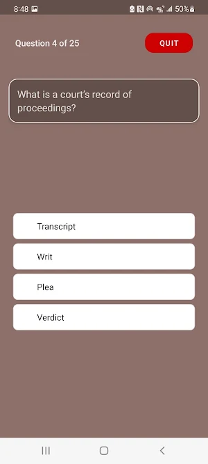 Law Quiz Screenshot 3