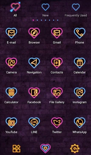 Neon Cupid Heart Theme +HOME Screenshot 2