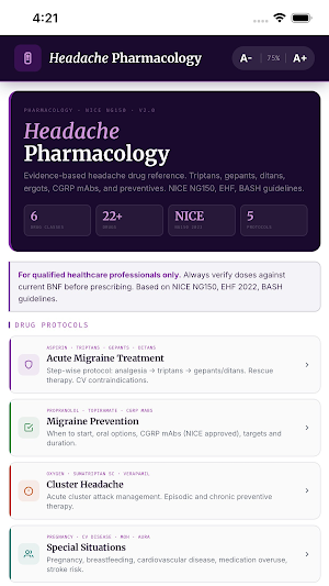 Headache Pharmacology Screenshot 0
