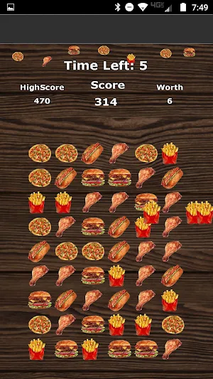Pizza Burger Match 3 Game Screenshot 1