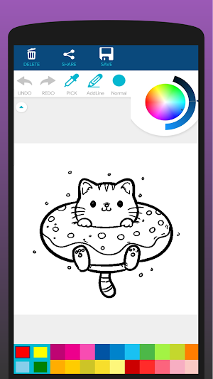 Kawaii Cat Coloring Book Screenshot 0