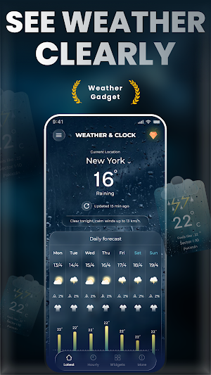 Transparent clock and weather Screenshot 0