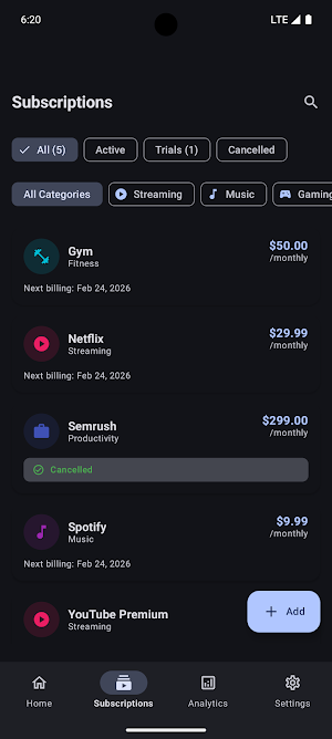 Subscription Reaper Screenshot 2