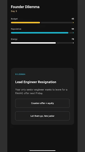 Founder Dilemma Screenshot 1