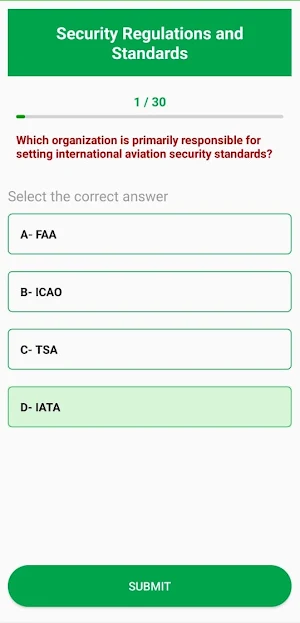 AvSec Quiz App Screenshot 1