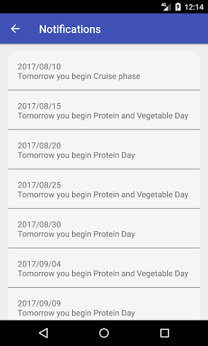 Dukan Calendar Screenshot 3