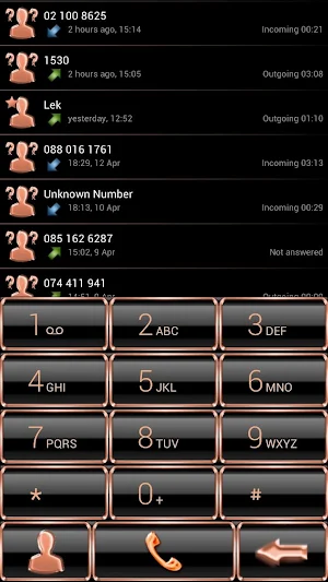 Dialer GlassMetalFrameBOrang for Drupe or ExDialer Screenshot 0