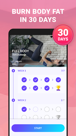 TrainUp Fitness Home Workout Screenshot 2