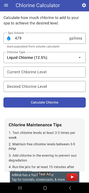 Spa Chemical Calculator Screenshot 3