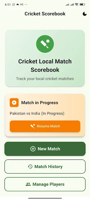 Offline Cricket ScoreBook Screenshot 1