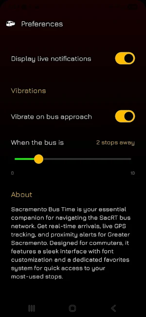 SacRT Bus Time Screenshot 3