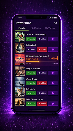 PowerTube: Music Player Screenshot 2