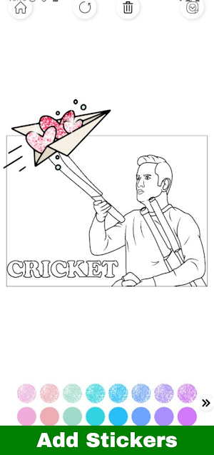 Cricket Sports Coloring Book Screenshot 1