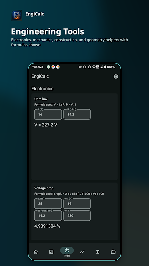 Engineering Calculator & Units Screenshot 2