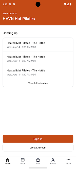 HAVN Hot Pilates Screenshot 1