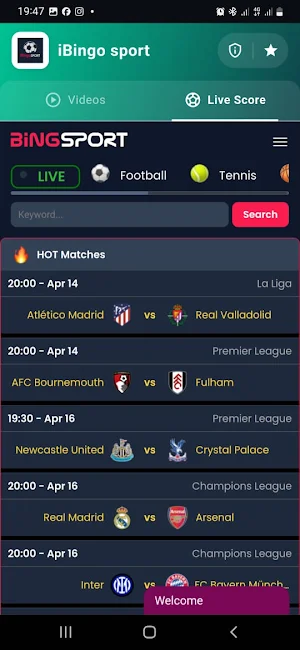 BingSport Screenshot 1