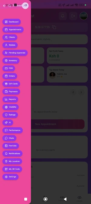 My salonist Screenshot 2