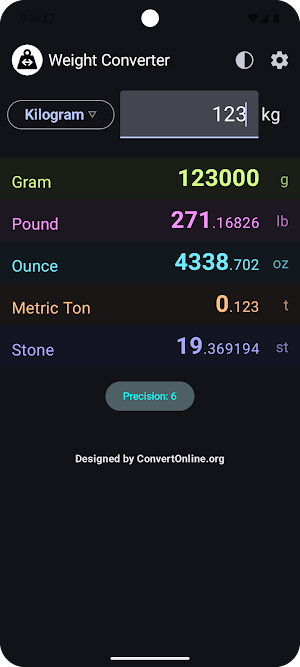 Weight Converter Screenshot 3