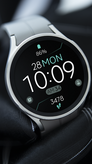 Digital Black v4 watch face Screenshot 3